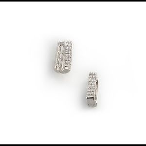 Mari Earrings Huggie Earrings Plated in Rhodium